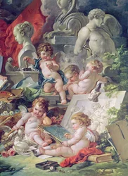 El genio enseñando las artes, 1761 (detalle)